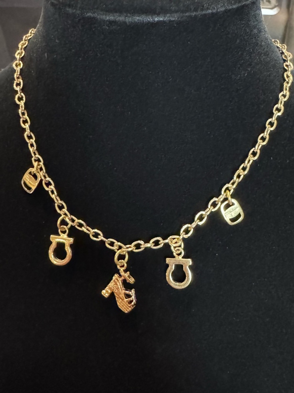 Ferragamo Charms Necklace with COA, box, dust cloth